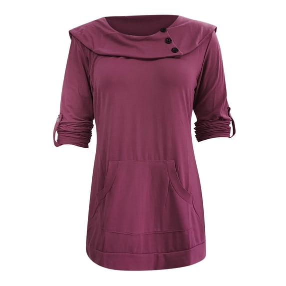 Vedolay Women's Hoodies 2023 Lightweight Long Sleeve Sweatshirt Hot Pink,2XL