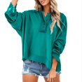 thumbnail image 1 of Vedolay Women's Hoodies 2023 Loose T-Shirts Tops Tie Long Sleeve Loose Sweatshirts Green,L, 1 of 5
