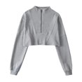 thumbnail image 1 of Vedolay Women's Hoodies Loose Long-Sleeved Sweater Blouse Gray,L, 1 of 3