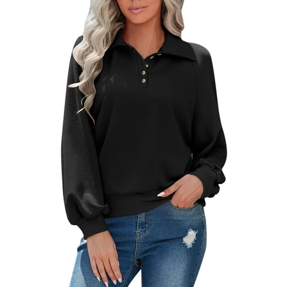 Vedolay Women's Hoodies Plus Size Women Long Sleeve Round Neck Sweatshirt Black,XL