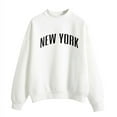 thumbnail image 1 of Vedolay Women's Hoodies Print Crew Neck Long Sleeves Sweatshirt Tops White,L, 1 of 4