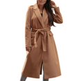 thumbnail image 1 of Vedolay Women's Jackets Coats Business Fall Coat Lapel Solid Coats Winter Fashion Cardigan Khaki,M, 1 of 5