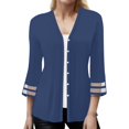 thumbnail image 1 of Vedolay Women's Knit Cardigan Sweater Button Down Long Sleeve Shirts Women's Fashion Casual Shirt Navy,M, 1 of 4