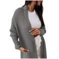 thumbnail image 1 of Vedolay Women's Knit Cardigan Sweater Casual Open Front Knitted Coat with Pockets Gray,One Size, 1 of 5