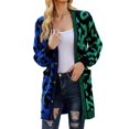 thumbnail image 1 of Vedolay Women's Knit Cardigan Sweater Fall Womens Knitted Button Cardigan Stand Collar Sweaters Green,L, 1 of 5