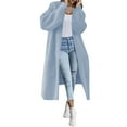 thumbnail image 1 of Vedolay Women's Knit Cardigan Sweater Long Sleeve Open Front Knit with Pockets Blue,L, 1 of 4