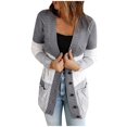 thumbnail image 1 of Vedolay Women's Knit Cardigan Sweater Long Sleeve Open Front Knit with Pockets Gray,M, 1 of 5