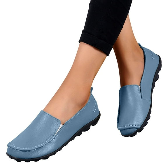 Vedolay Women's Loafers Women's Fashion Platform Walking Shoes Cute Loafers,Sky Blue 8