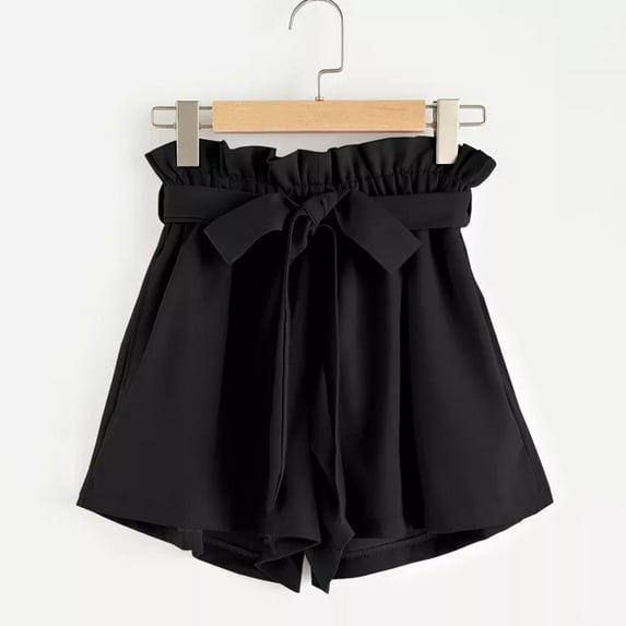 Vedolay Women's Loose Summer Shorts Elastic Drawstring High Waist Comfy Shorts,Z6-Black M