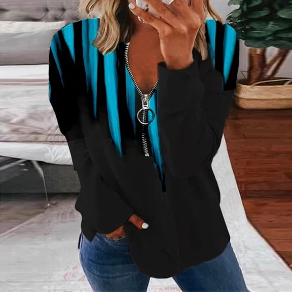 Vedolay Women's Oversized Sweatshirt Crew Neck Long Sleeve Casual Pullover Fall Clothes,Blue L