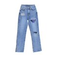 thumbnail image 1 of Vedolay Women's Pants 2023 Women Mid Waisted Denim Jeans Stretch Button Straight Pants Blue,C, 1 of 5