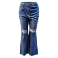 thumbnail image 1 of Vedolay Women's Plus Size Pants Women Jeans High Waist Baggy Plus Size Wide Leg Streetwear Denim Pants,Dark Blue L, 1 of 5