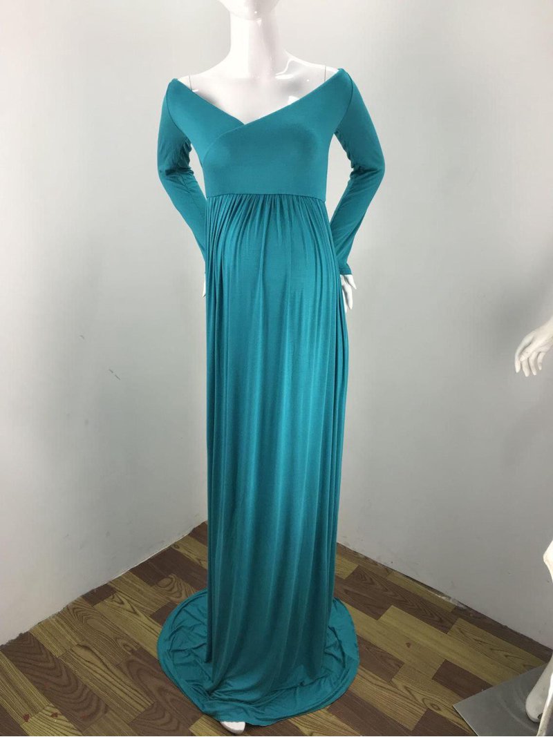 Vedolay Women's Pregnants V-Neck Long Sleeve Solid Color Maternity Dress, Green XL - Walmart.com
