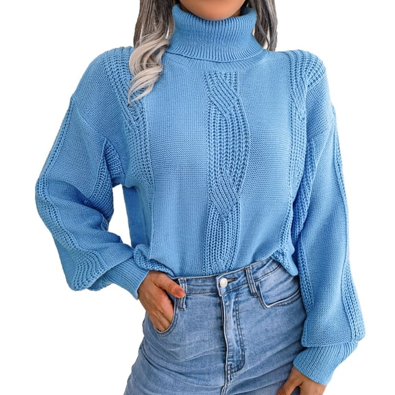 Vedolay Women's Pullover Casual 2023 Cute Graphic Loose Tunic Shirt Casual Pullover Sweaters Blue,S