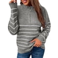 thumbnail image 1 of Vedolay Women's Pullover Casual Long Sleeve Knitted Sweaters Casual Simple V Neck Pullover Grey,M, 1 of 5