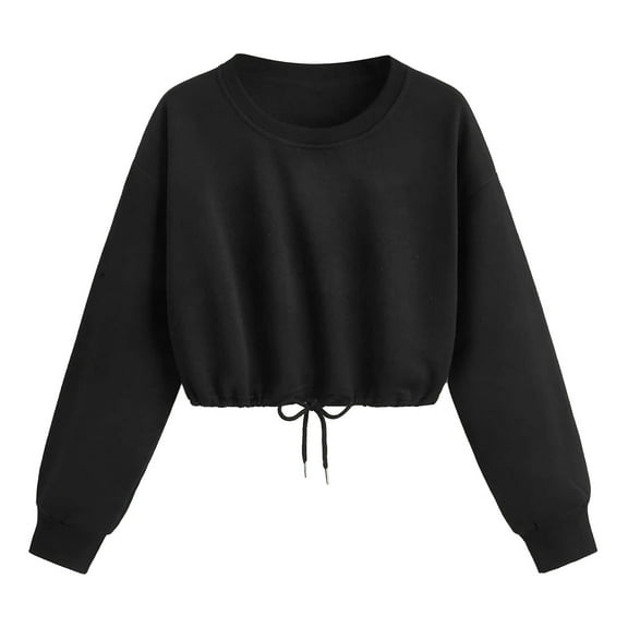 Vedolay Women's Pullover Sweatshirt Fall Long Sleeve Tunic Tops Loose Casual Pullover Black,S