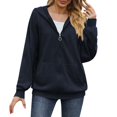 thumbnail image 1 of Vedolay Women's Pullover Sweatshirt Fashion Crew Neck Pocket Long Sleeve Tunic Plus Shirt Jackets for Women Navy,L, 1 of 5