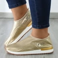 thumbnail image 1 of Vedolay Women's Shoes Women's Platform Wedge Slip-On Sneakers,Comfortable Sole Round Toe Sneakers,Gold 6.5, 1 of 5