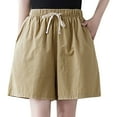 thumbnail image 1 of Vedolay Women's Shorts Short for Womens 2023 Sequin Shimmer Rave Booty Metallic Shorts Black Red Silver Gold,Khaki XXL, 1 of 2