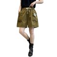 thumbnail image 1 of Vedolay Women's Shorts Women's Plus Size Comfy Drawstring Casual Elastic Waist Pocketed Shorts,AG 3XL, 1 of 3