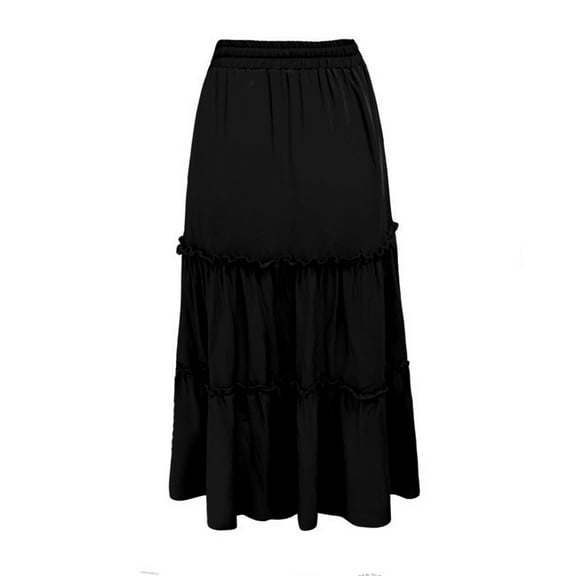 Vedolay Women's Skirts Skirk for Women Plus Size Knit Panel Skirt Soft Knit Skirt,Black L