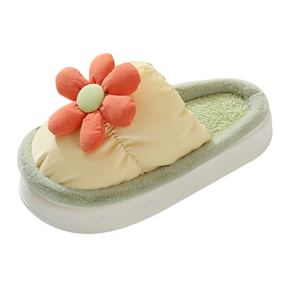 Vedolay Women's Slippers Fuzzy Cozy House Shoes for Women Men Indoor Outdoor Home Slippers Yellow,39