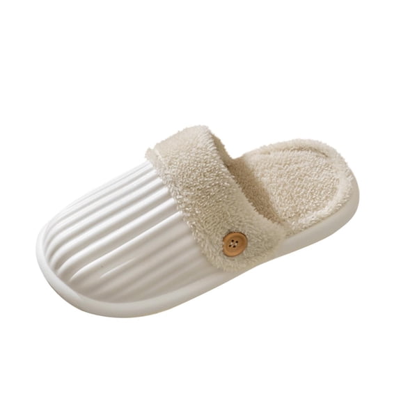 Vedolay Women's Slippers Winter Indoor Outdoor Slippers Plush House Shoes White,41
