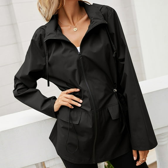 Vedolay Women's Suit Jackets Womens Distresse Oversized Stretch Button Up Cropped Coats,Black S