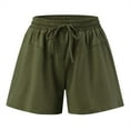 thumbnail image 1 of Vedolay Women's Summer Drawstring Elastc Waist Solid Color Casual Shorts,Green M, 1 of 4