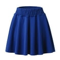 thumbnail image 1 of Vedolay Women's Summer Elastic High Waist Pleated Solid Color Mini Skirt,Blue XL, 1 of 5