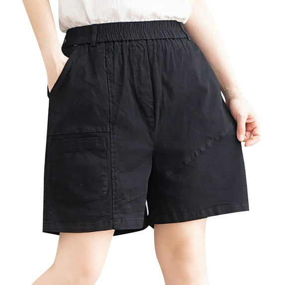 Vedolay Women's Summer Short Women's Bowknot Shorts for Summer Casual High Waist Beach Shorts,Black XL