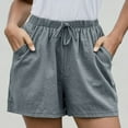 thumbnail image 1 of Vedolay Women's Summer Shorts Short for Womens Comfort Tailored Stretch Cotton Solid and Novelty Short,Gray S, 1 of 5