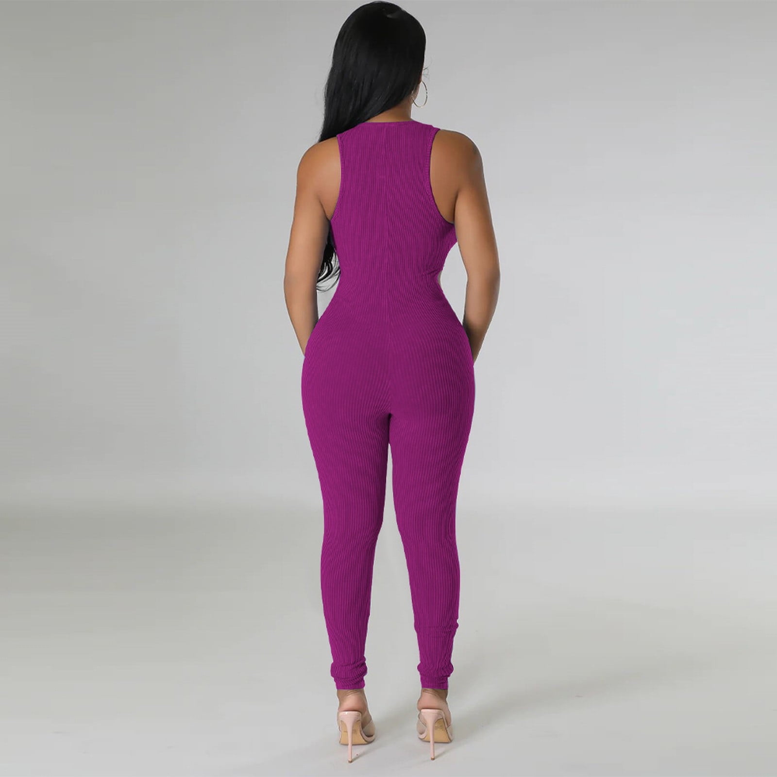Women's Casual Solid Color V-Neck Short Sleeve Pocket Jumpsuit