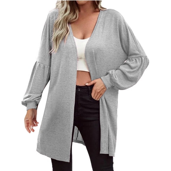 Vedolay Women's Sweaters Long Sleeve Button Down Knit Sweaters Coat Outwear Gray,L