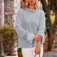 thumbnail image 1 of Vedolay Women's Sweaters Women's 2023 Fall Casual Long Sleeve Crew Neck Ribbed Knit Pullover Sweater,Gray L, 1 of 2