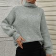 thumbnail image 1 of Vedolay Women's Sweaters Women's 2023 Long Lantern Sleeve Halter Neck Cutout Knit Pullover Sweater,Gray XL, 1 of 5