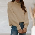 thumbnail image 1 of Vedolay Women's Sweaters Women's 2023 Winter Casual Turtleneck Long Sleeve Loose Pullover Sweater,Khaki L, 1 of 5