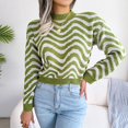 thumbnail image 1 of Vedolay Women's Sweaters Women's Fall Knitted V-Neck Collared Pullover Long Sleeve Winter Sweater,Green M, 1 of 5