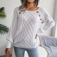 thumbnail image 1 of Vedolay Women's Sweaters Womens Fashion Fall Sweaters Ruffle Neck Knit Pullover Cute Tops,White S, 1 of 5