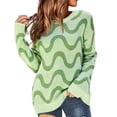 thumbnail image 1 of Vedolay Women's Sweaters Womens V Neck Long Sleeve Pullover Sweaters Casual Lapel Collar Knit Tops,Green M, 1 of 5
