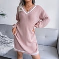 thumbnail image 1 of Vedolay Women's Tops Oversized Sweaters for Women Crewneck Long Sleeve Knit Warm Pullover Sweater,Pink S, 1 of 4