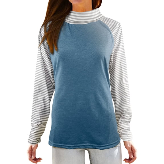 Vedolay Women's Tops Trendy Knit Blouse Tops Casual Loose T Shirts Blue,XL