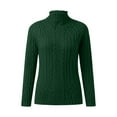 thumbnail image 1 of Vedolay Women's Tops Women's 2023 Lantern Long Sleeve Crewneck Casual Solid Color Ribbed Pullover Sweater,Green XXL, 1 of 4