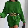 thumbnail image 1 of Vedolay Women's Tops Women's Oversized Deep V Neck Sweaters Long Sleeve Knitted Pullover Sweater,Green L, 1 of 3