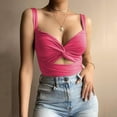 thumbnail image 1 of Vedolay Women's Tops Women's Sleeveless Pleated Front Lace Patchwork T-Shirt Scoop Neck Tank Vest Pullover Blouses,Hot Pink M, 1 of 4