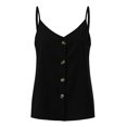 thumbnail image 1 of Vedolay Women's Tops Women's Summer Sleeveless Pleated Back Closure Casual Tank Tops,Black XL, 1 of 4