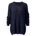thumbnail image 1 of Vedolay Women's Tops Womens V-Neck Long Sleeve Ribbed Knit Sweaters Pullover Loose Fitting Tops,Navy M, 1 of 4