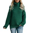 thumbnail image 1 of Vedolay Women's Turtleneck Sweater Solid Turtleneck Sweatshirt Long-Sleeve Pullovers Green,XL, 1 of 4