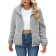 thumbnail image 1 of Vedolay Women's Winter Warm Coats 2023 Button Zipper Up Jackets Coats Outwear Grey,S, 1 of 4