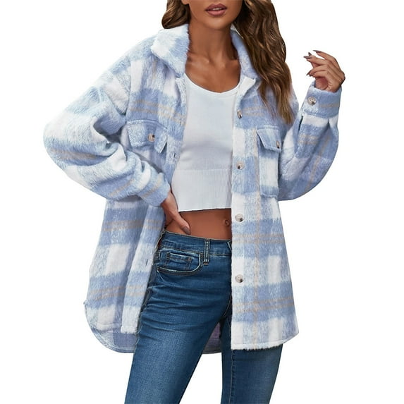 Vedolay Women's Winter Warm Coats Casual Loose Fall Coat for Women Ladies Blue,S